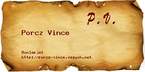 Porcz Vince névjegykártya